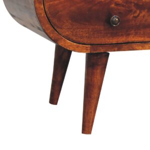 Reims Low Chestnut Mango Wood Circular TV Media Unit 4 Drawers