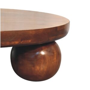 Reims Chestnut Mango Wood Ball Feet Round Coffee Table