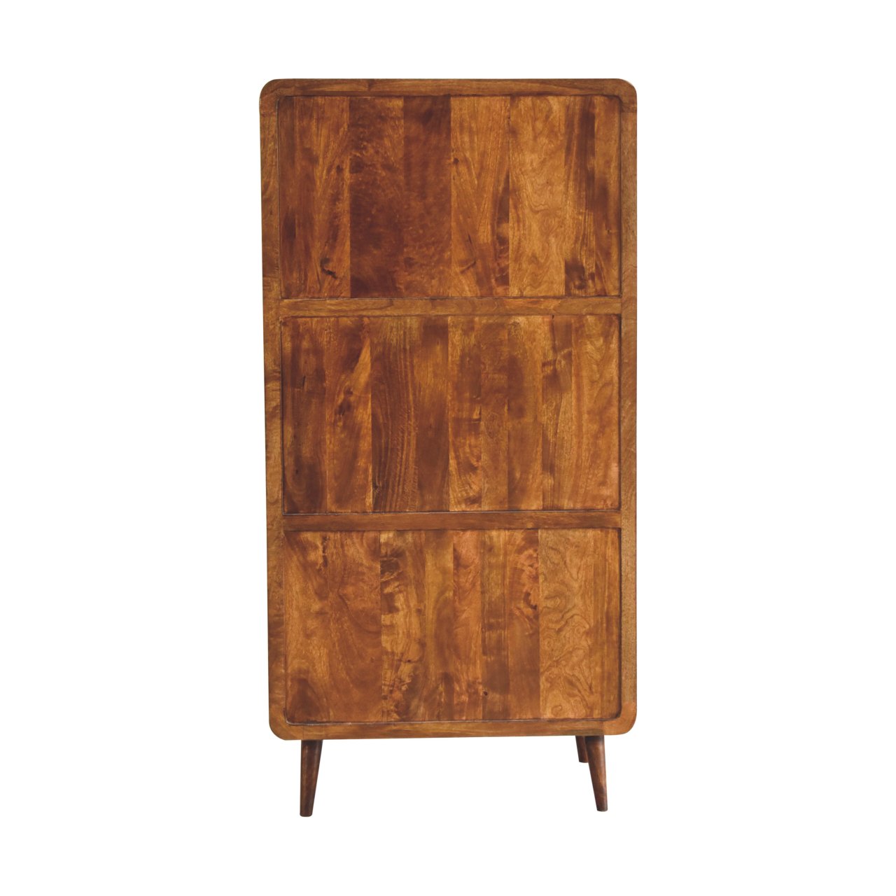 Ostuni Curved Chestnut Mango Wood 2 Door Wardrobe with Storage Drawer