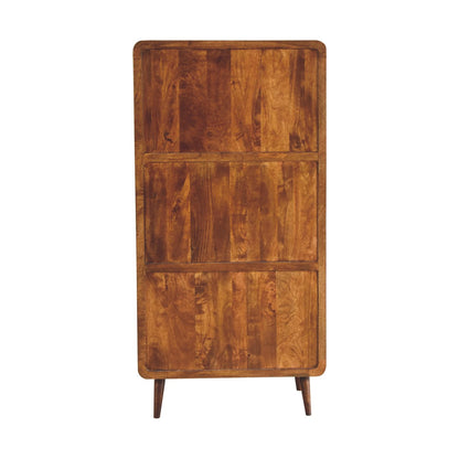 Ostuni Curved Chestnut Mango Wood 2 Door Wardrobe with Storage Drawer
