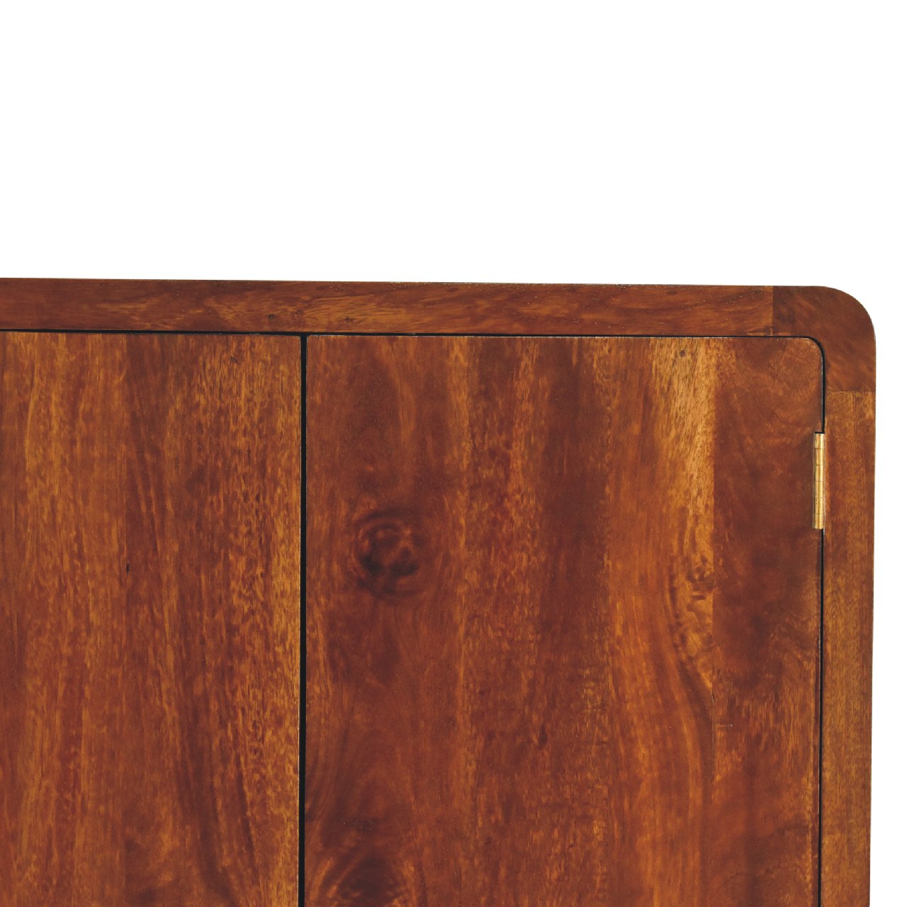 Ostuni Curved Chestnut Mango Wood 2 Door Wardrobe with Storage Drawer