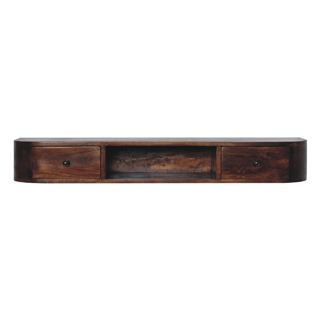 Waimea Curved 2 Drawer Wall Mounted Console Mango Wood