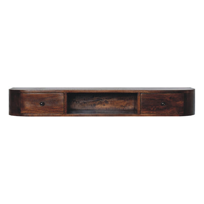 Waimea Curved 2 Drawer Wall Mounted Console Mango Wood