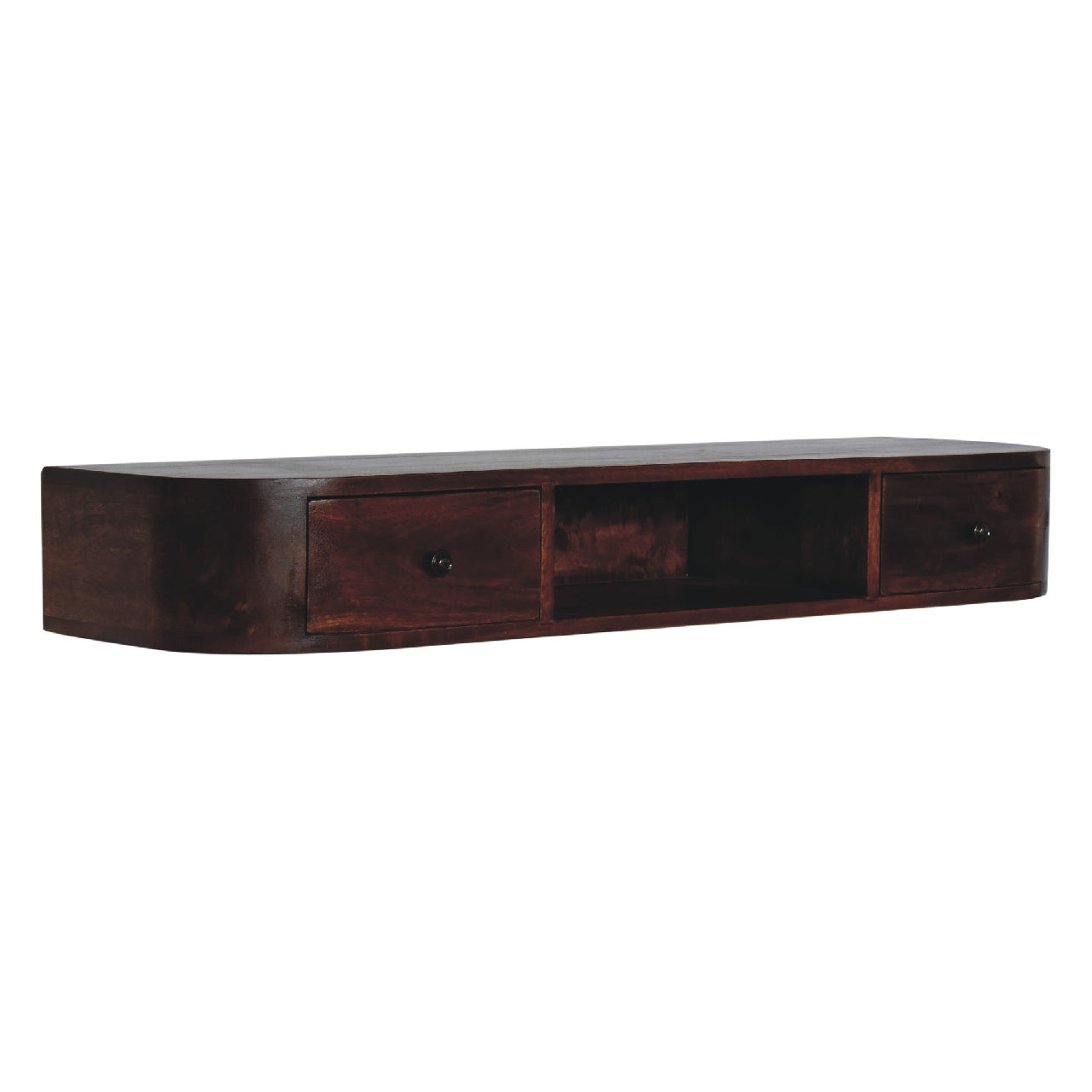 Waimea Curved 2 Drawer Wall Mounted Console Mango Wood