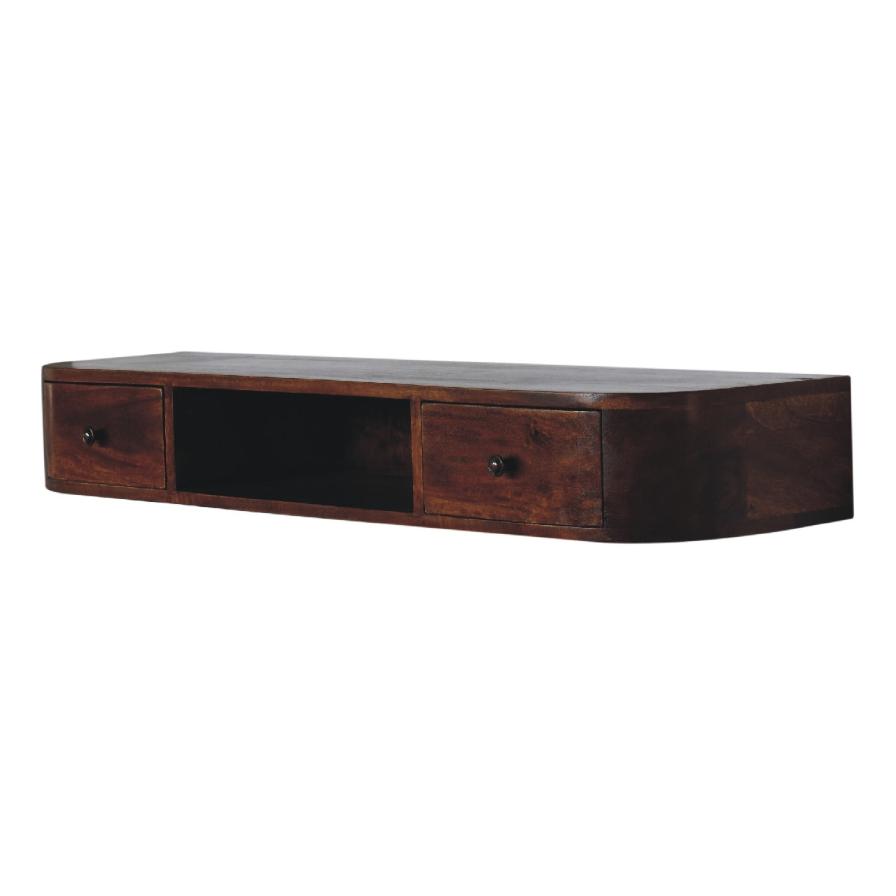 Waimea Curved 2 Drawer Wall Mounted Console Mango Wood