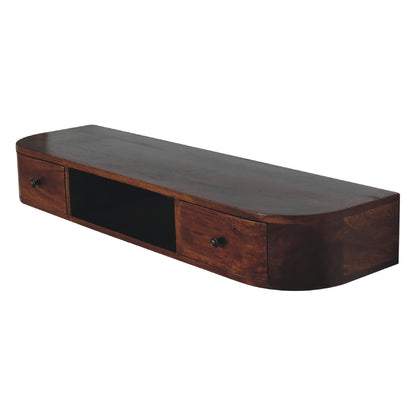 Waimea Curved 2 Drawer Wall Mounted Console Mango Wood