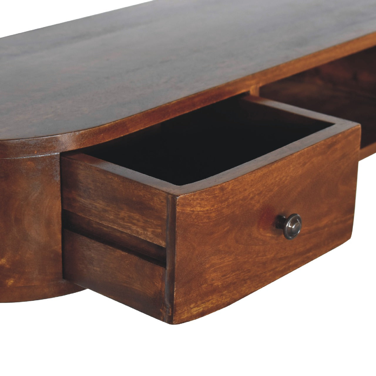 Waimea Curved 2 Drawer Wall Mounted Console Mango Wood