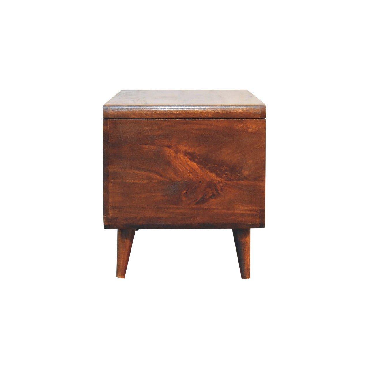 Ostuni Curved Chestnut Mango Wood Blanket Storage Box
