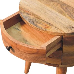 Ischia Oak Wooden Mango Bedside Table 2 Drawers