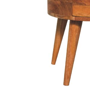 Ischia Oak Wooden Mango Bedside Table 2 Drawers