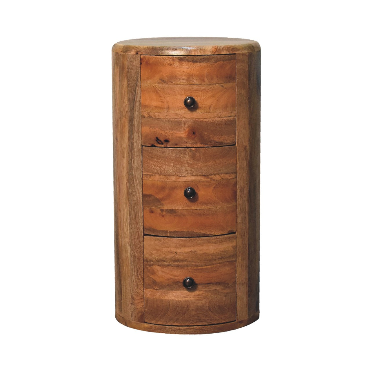 Procida Mango Wood 3 Drawer Drum Storage Chest