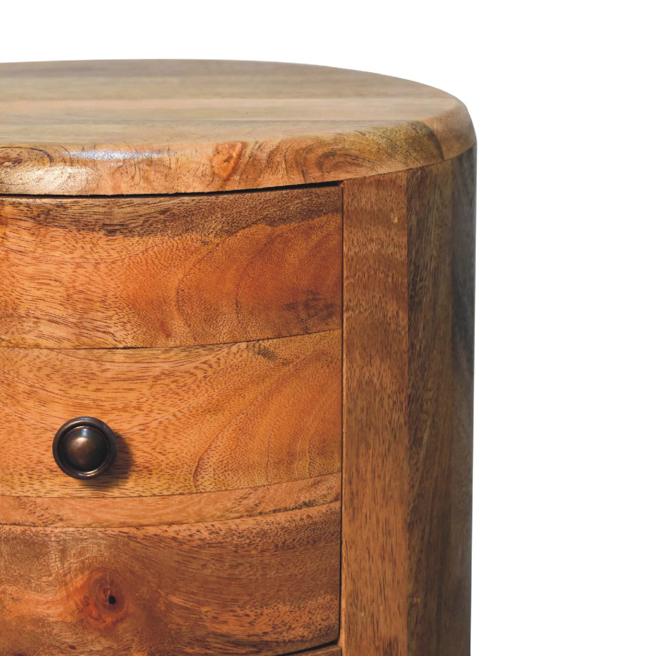 Procida Mango Wood 3 Drawer Drum Storage Chest