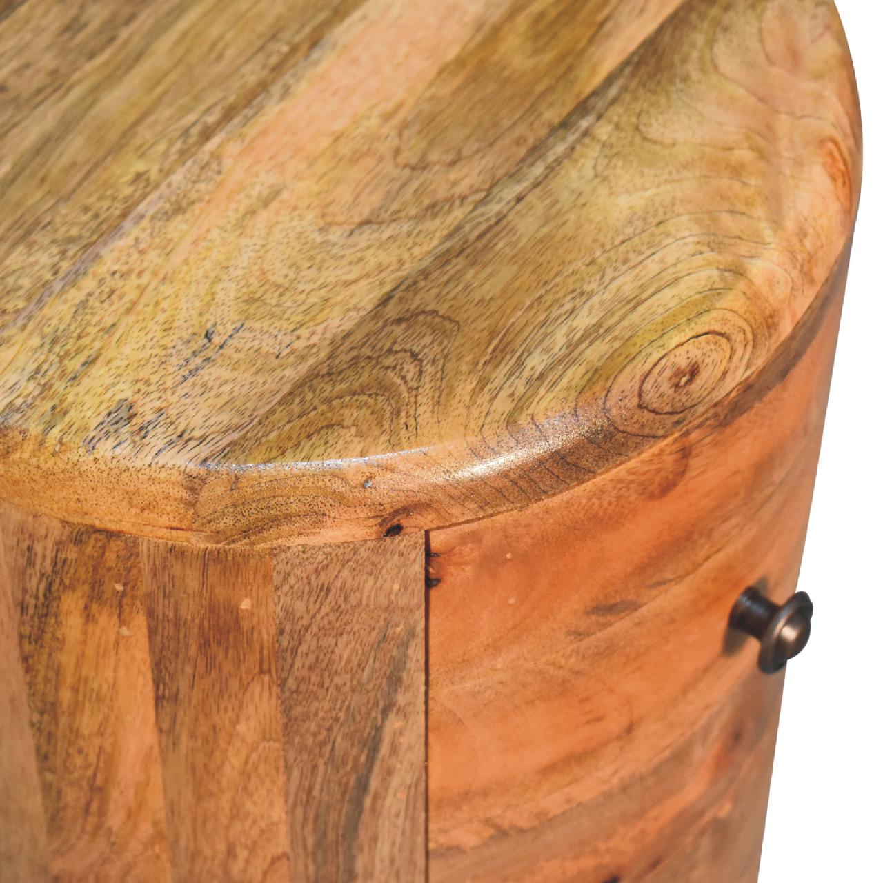 Procida Mango Wood 3 Drawer Drum Storage Chest