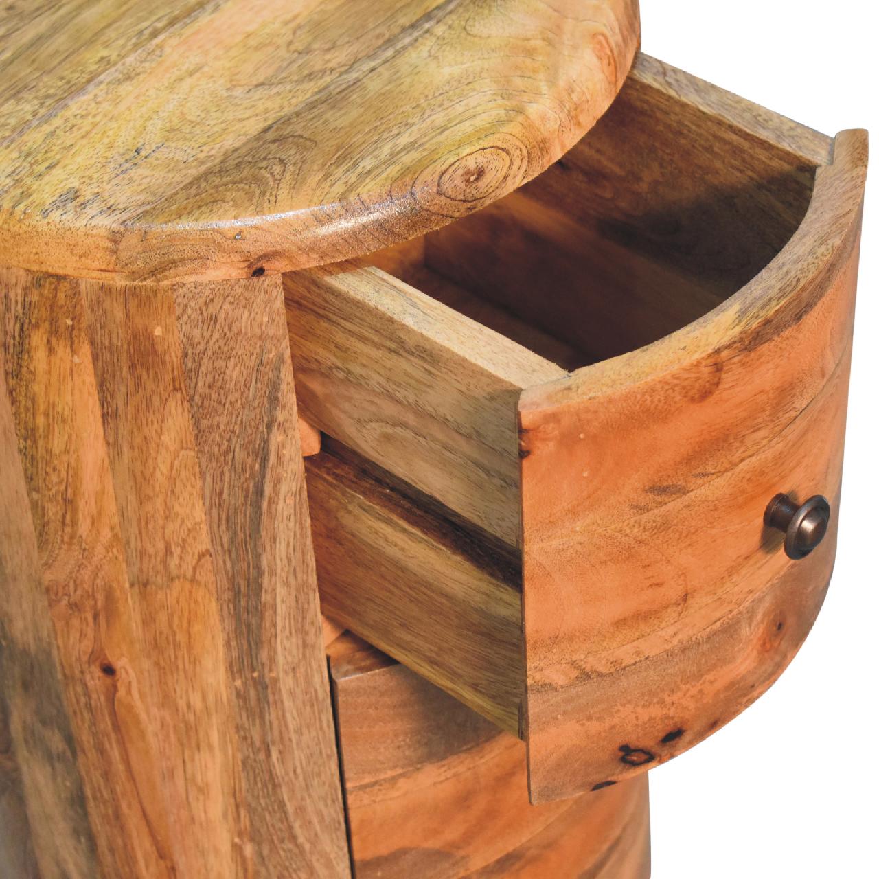 Procida Mango Wood 3 Drawer Drum Storage Chest