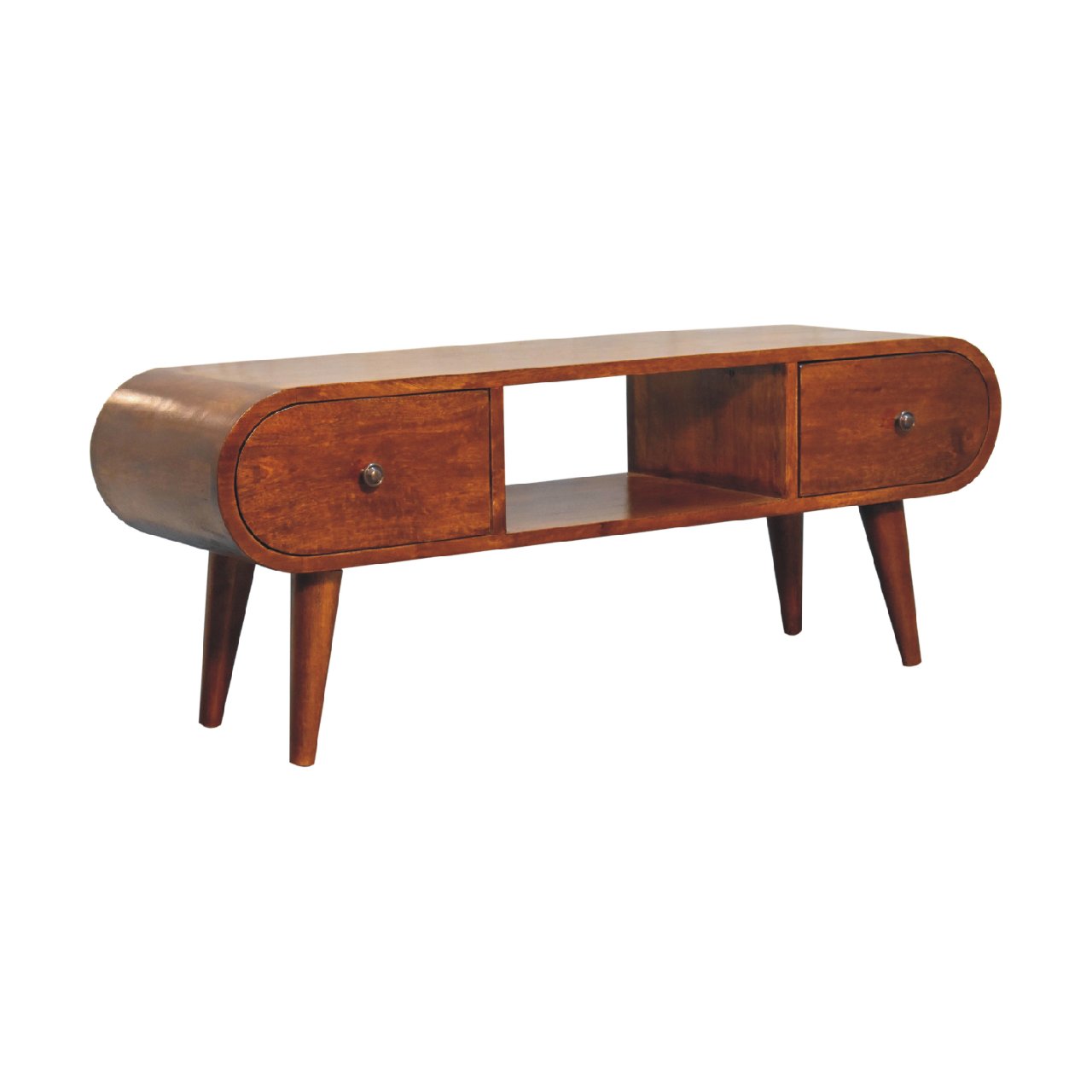 Honoka Chestnut Mango Wood TV Stand 2 Drawers