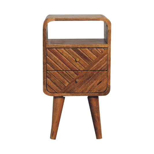 Alberobello Small Curved Mango Wood Bedside Table