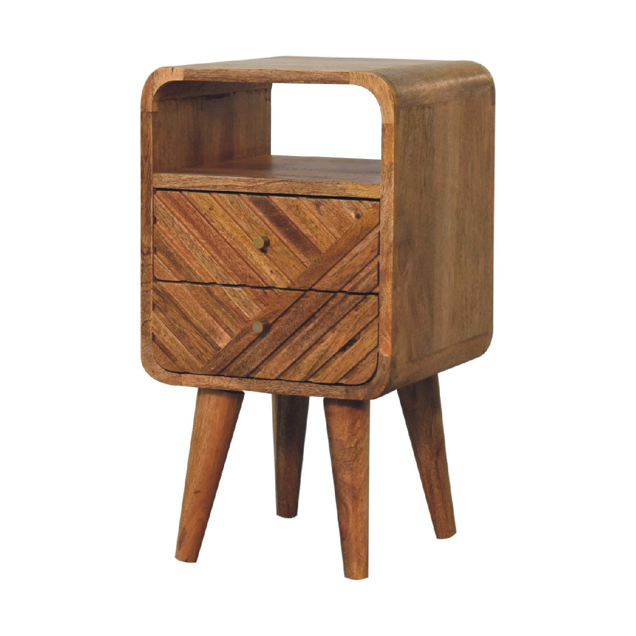 Alberobello Small Curved Mango Wood Bedside Table