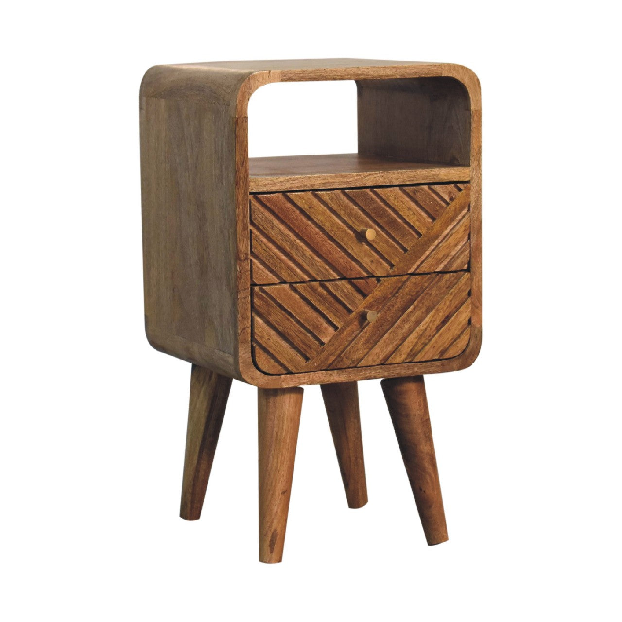 Alberobello Small Curved Mango Wood Bedside Table