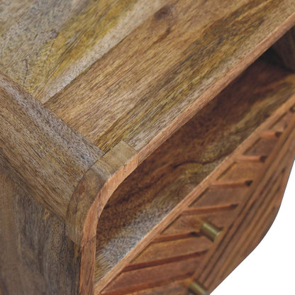 Alberobello Small Curved Mango Wood Bedside Table
