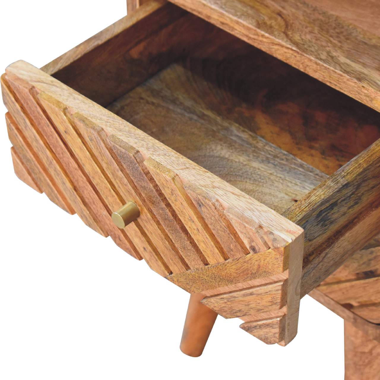 Alberobello Small Curved Mango Wood Bedside Table