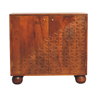 Polignano Chestnut Mango Wood Dice Storage Cabinet