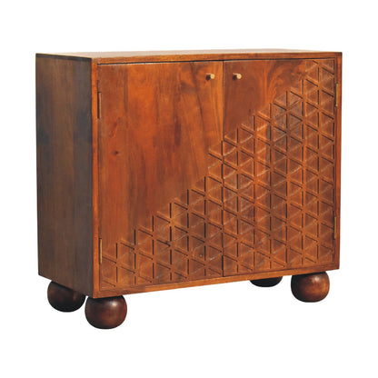 Polignano Chestnut Mango Wood Dice Storage Cabinet