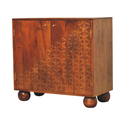 Polignano Chestnut Mango Wood Dice Storage Cabinet