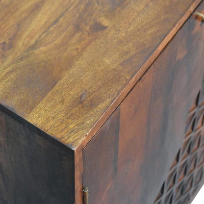 Polignano Chestnut Mango Wood Dice Storage Cabinet