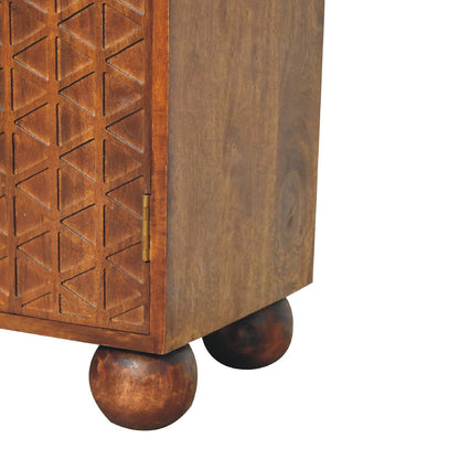 Polignano Chestnut Mango Wood Dice Storage Cabinet