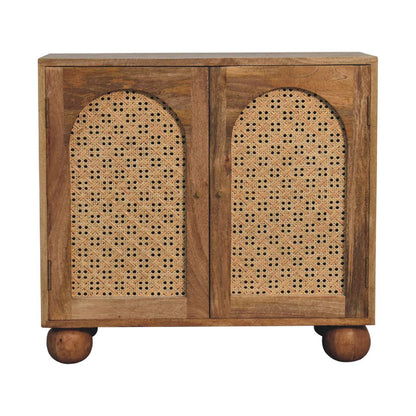 Puna 2 Door Rattan Ball Cabinet Mango Wood Ball Feet