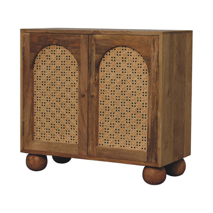 Puna 2 Door Rattan Ball Cabinet Mango Wood Ball Feet