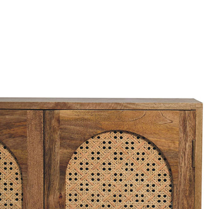 Puna 2 Door Rattan Ball Cabinet Mango Wood Ball Feet
