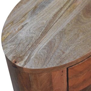 Otranto Oak Mango Wood Bedside Table Drawer and Shelves