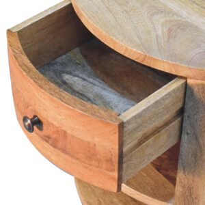 Otranto Oak Mango Wood Bedside Table Drawer and Shelves