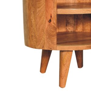 Otranto Oak Mango Wood Bedside Table Drawer and Shelves