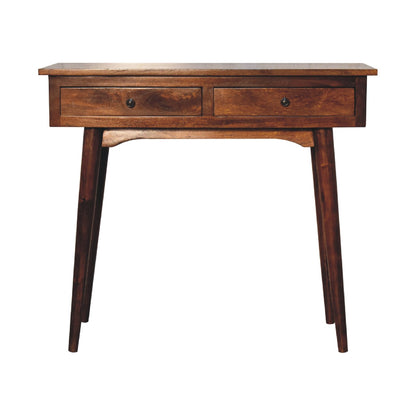 Kealakekua Chestnut Mango Wood Hallway 2 Drawer Console Table