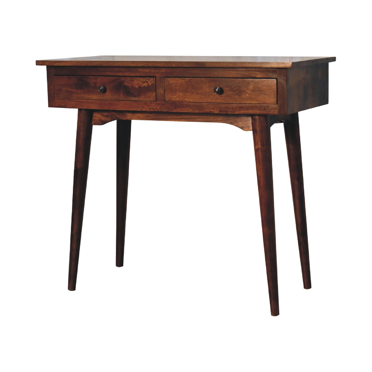 Kealakekua Chestnut Mango Wood Hallway 2 Drawer Console Table