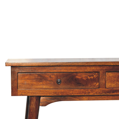 Kealakekua Chestnut Mango Wood Hallway 2 Drawer Console Table