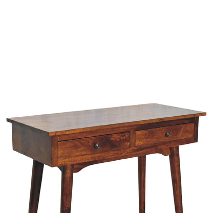 Kealakekua Chestnut Mango Wood Hallway 2 Drawer Console Table