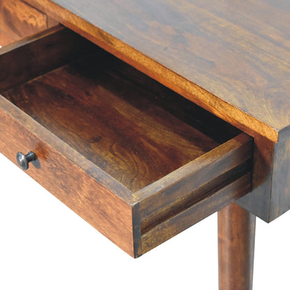 Kealakekua Chestnut Mango Wood Hallway 2 Drawer Console Table