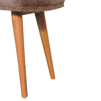 Rome Faux Fur Fabric Bench Mango Wood Legs