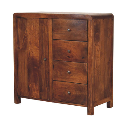 Tropea Mango Wood Cabinet 4 Drawers 1 Door