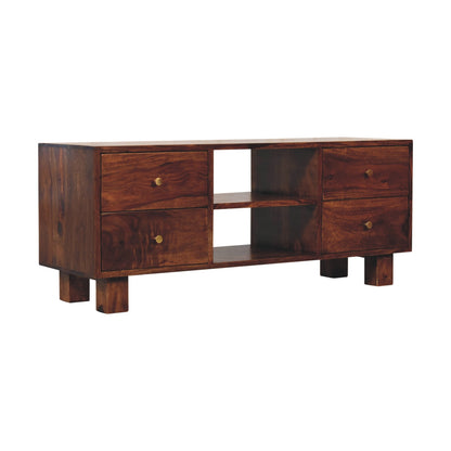 Bologna Sheesham Wood TV Media Unit 4 Drawers