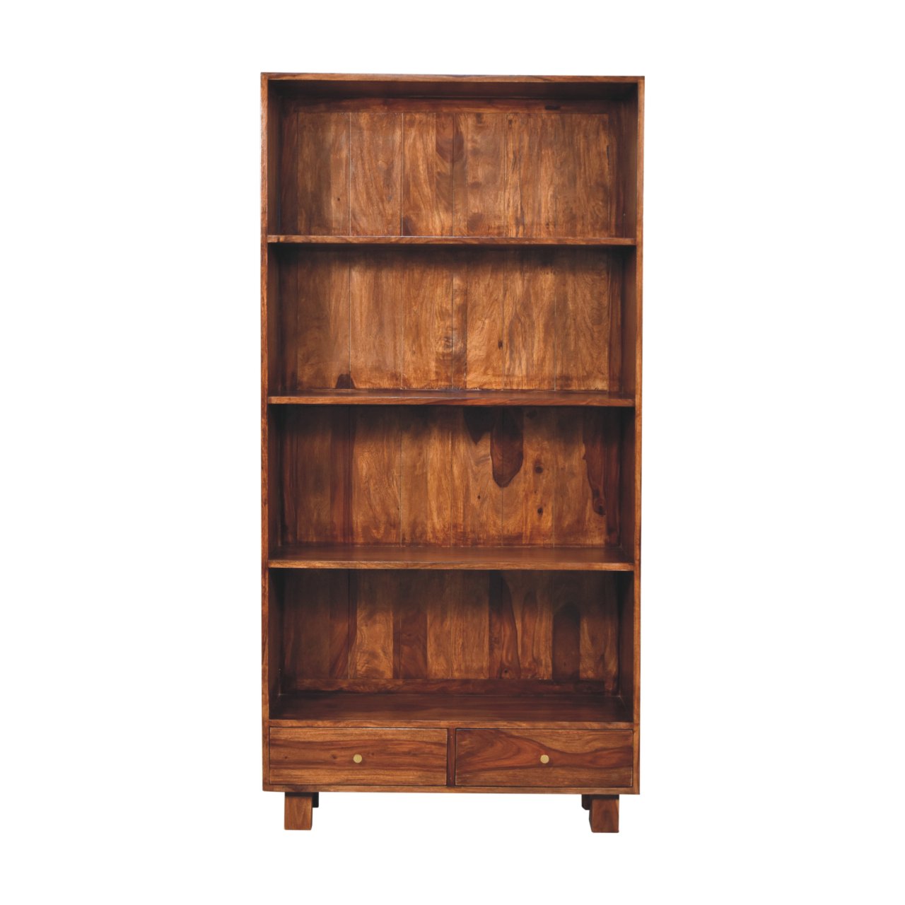 Bologna Large  Sheesham Wood Bookcase 2 Drawers