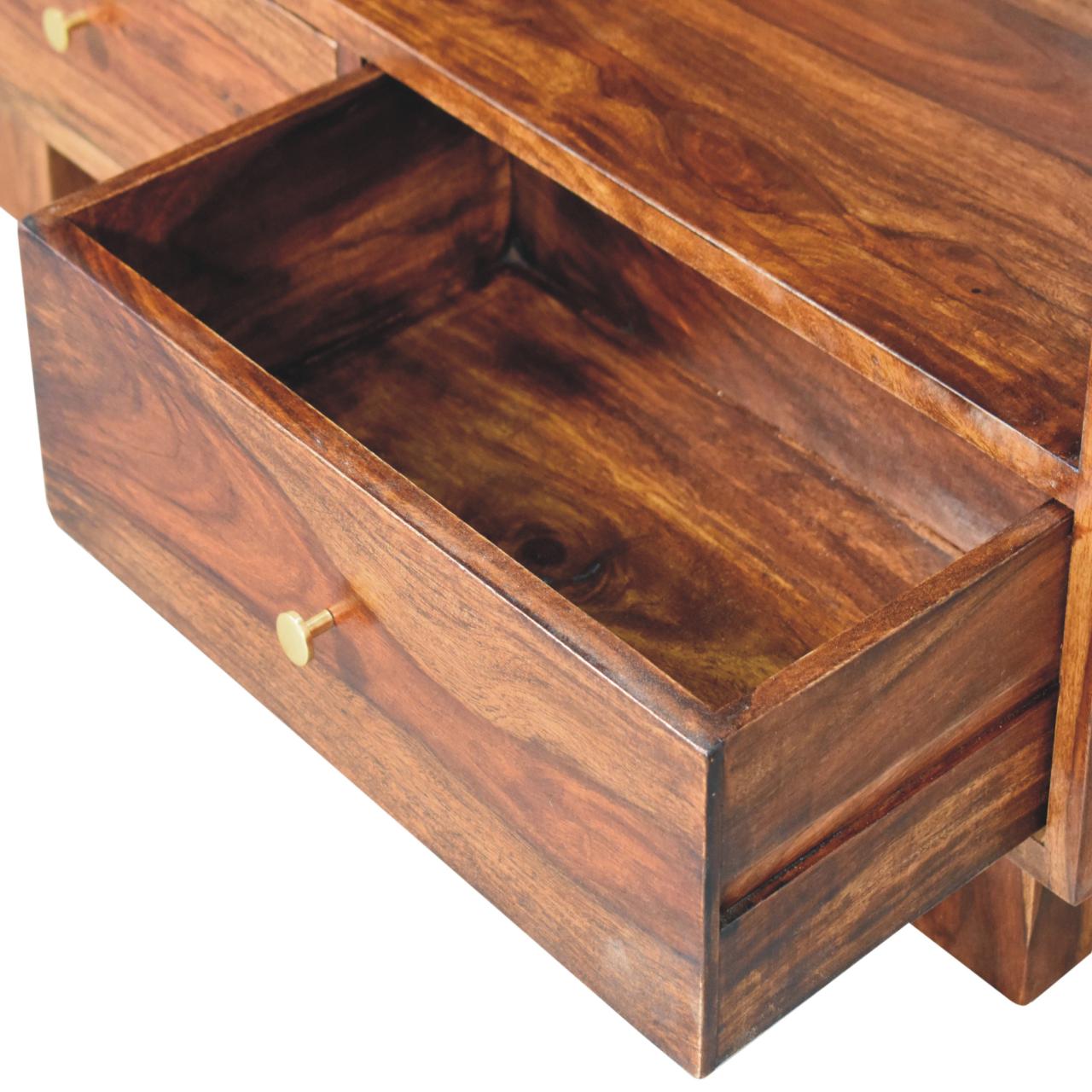 Bologna Large  Sheesham Wood Bookcase 2 Drawers