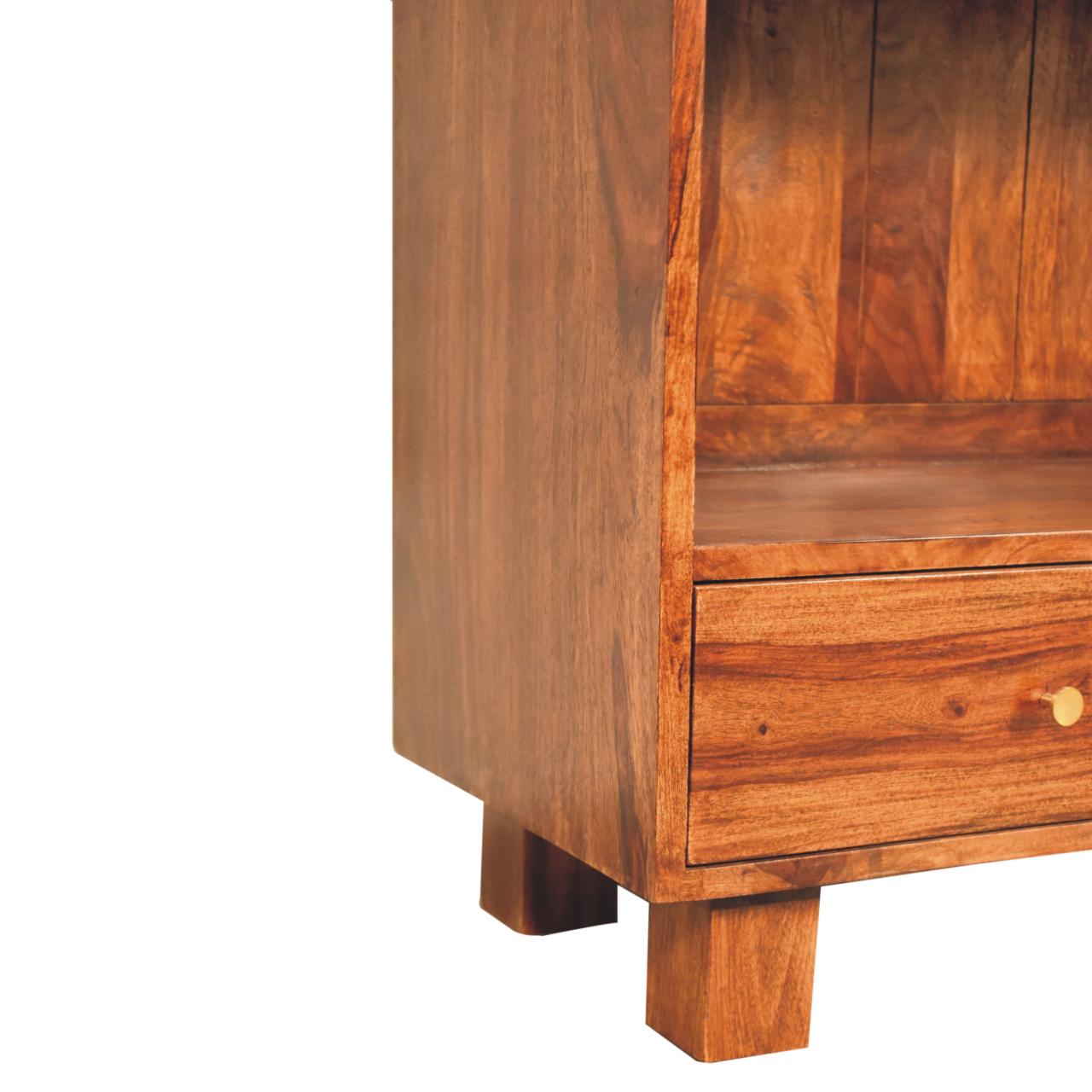 Bologna Large  Sheesham Wood Bookcase 2 Drawers