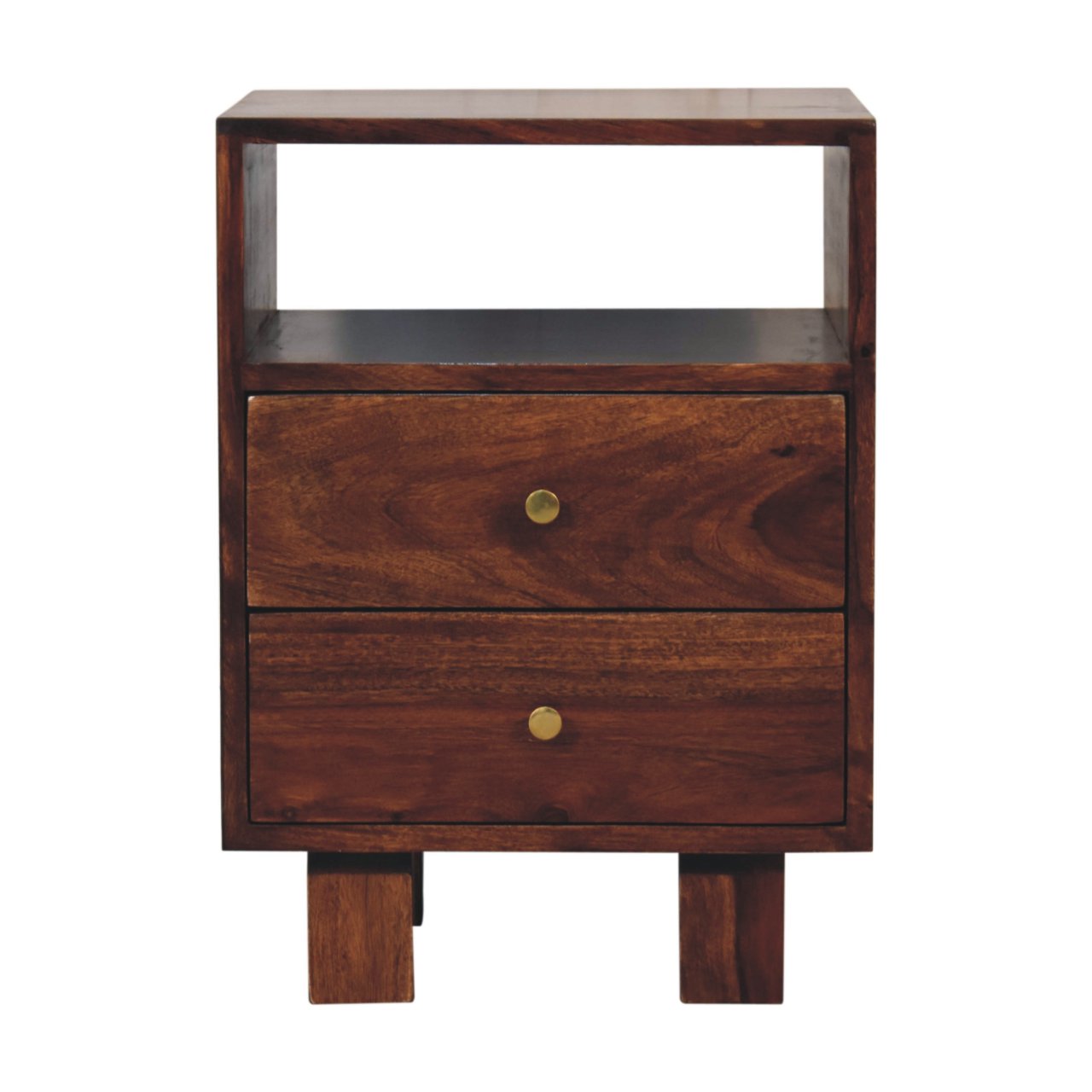 Bologna Dark Oak Sheesham Wood Bedside Table