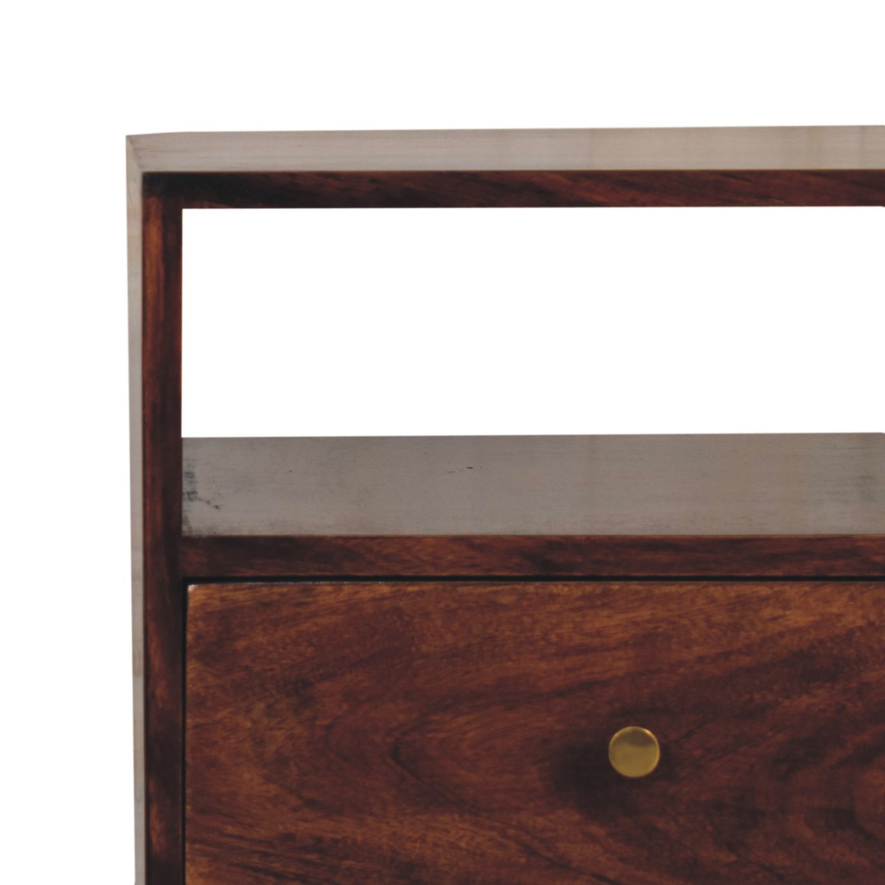 Bologna Dark Oak Sheesham Wood Bedside Table
