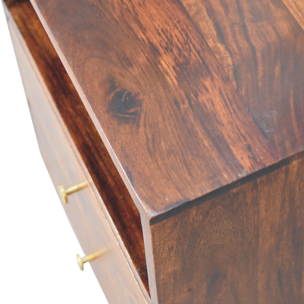 Bologna Dark Oak Sheesham Wood Bedside Table