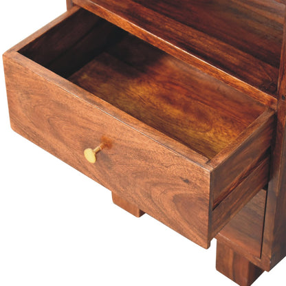 Bologna Dark Oak Sheesham Wood Bedside Table